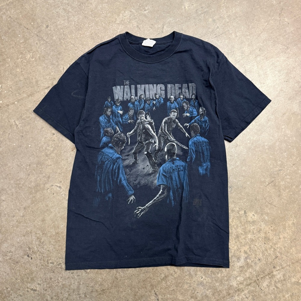 The Walking Dead Rick Grimes Daryl Dixon Graphic Tee Black Jerzees Mens Medium